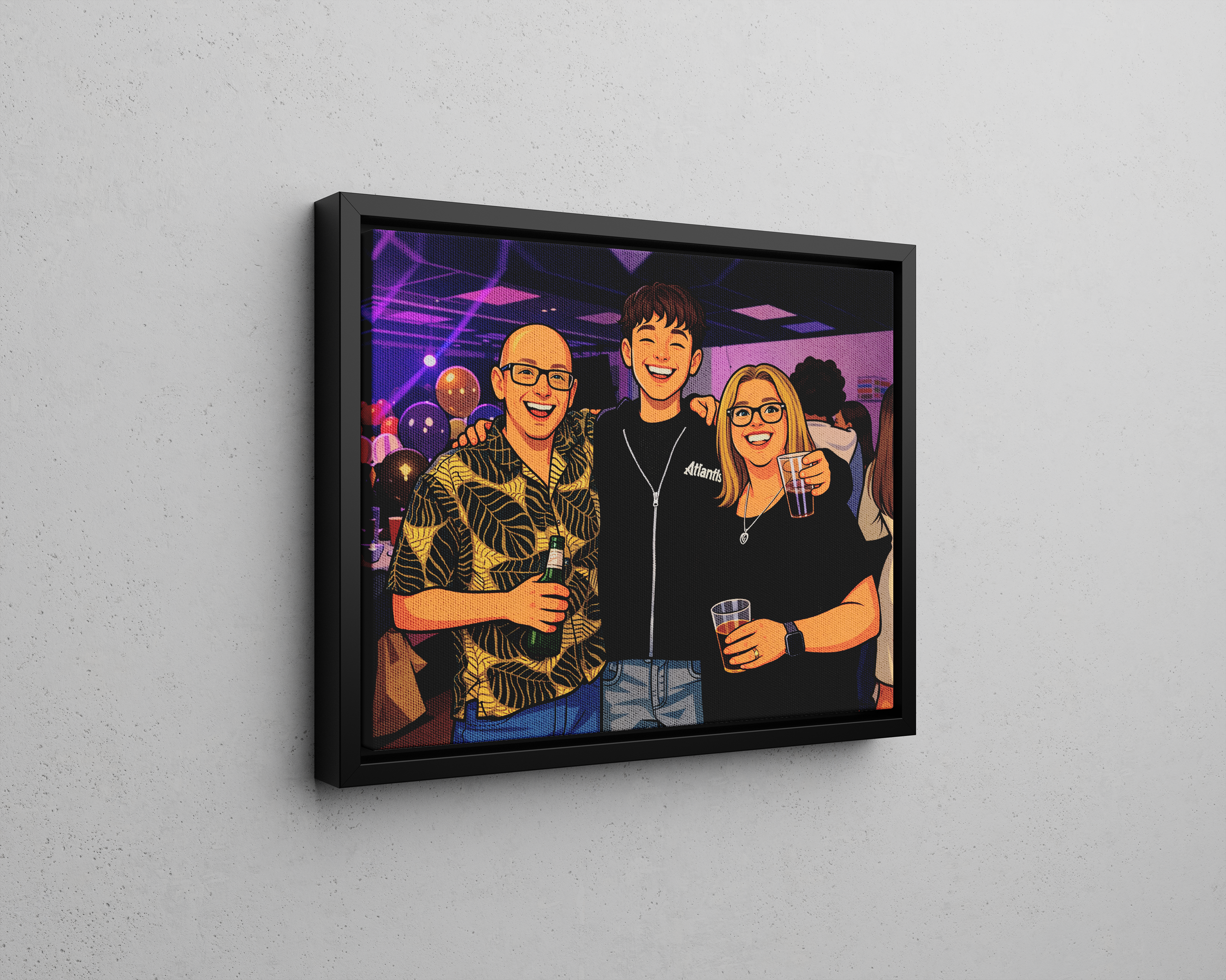 Turn any photo into a cartoon print wrapped onto a 50 by 40 cm canvas