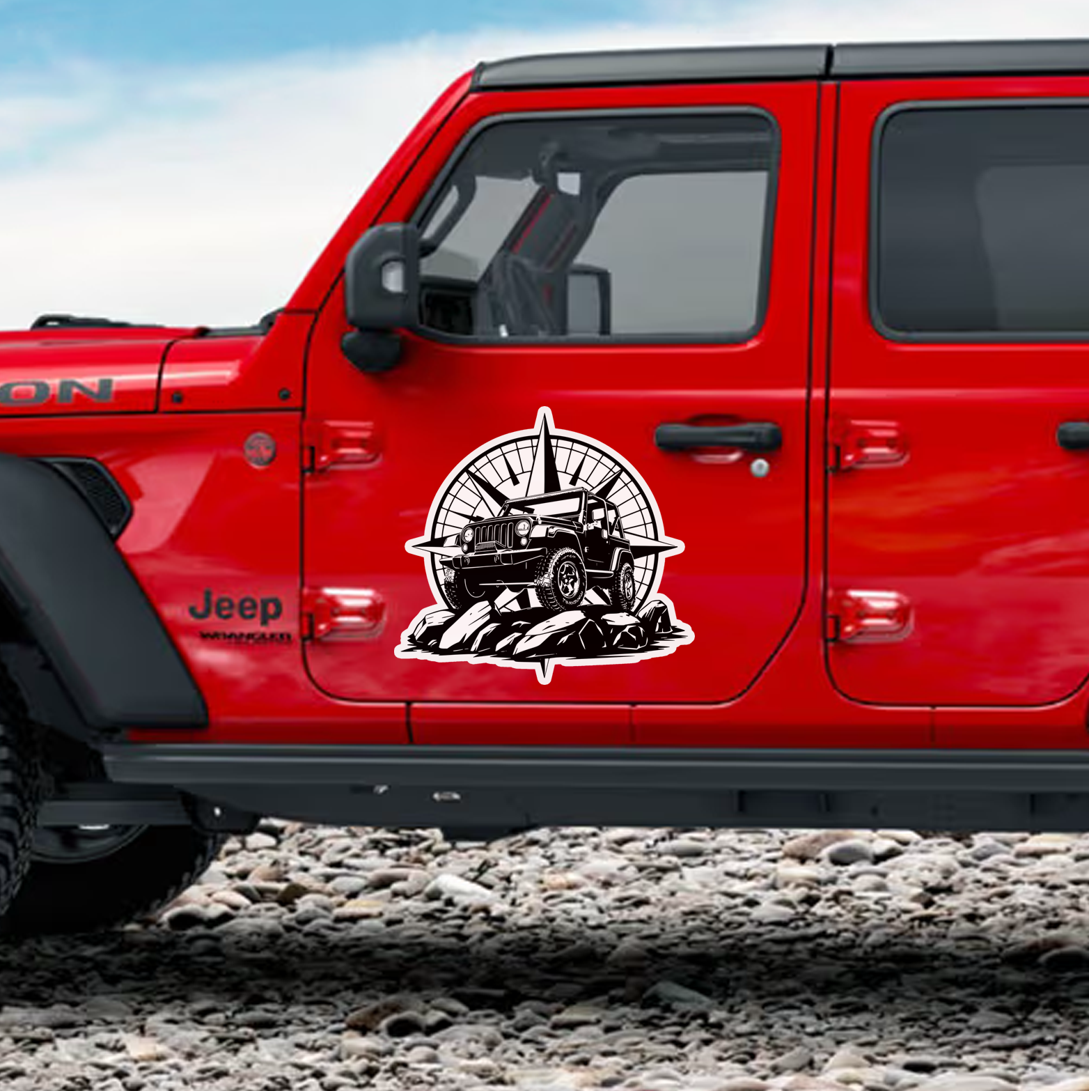 Compass - Jeep themed printed vinyl sticker 