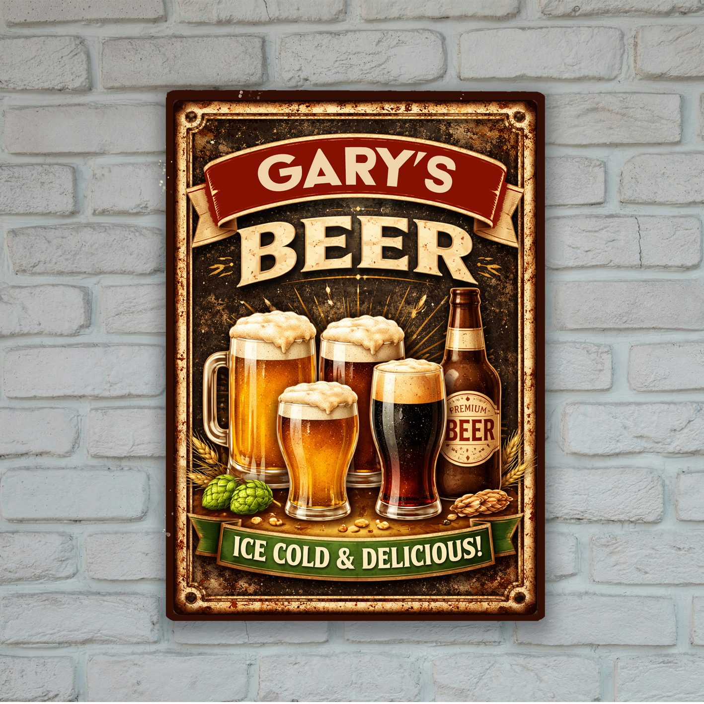 Retro style personalised Bar & Diner themed  Metal Sign - A4 - 4 designs to choose from 