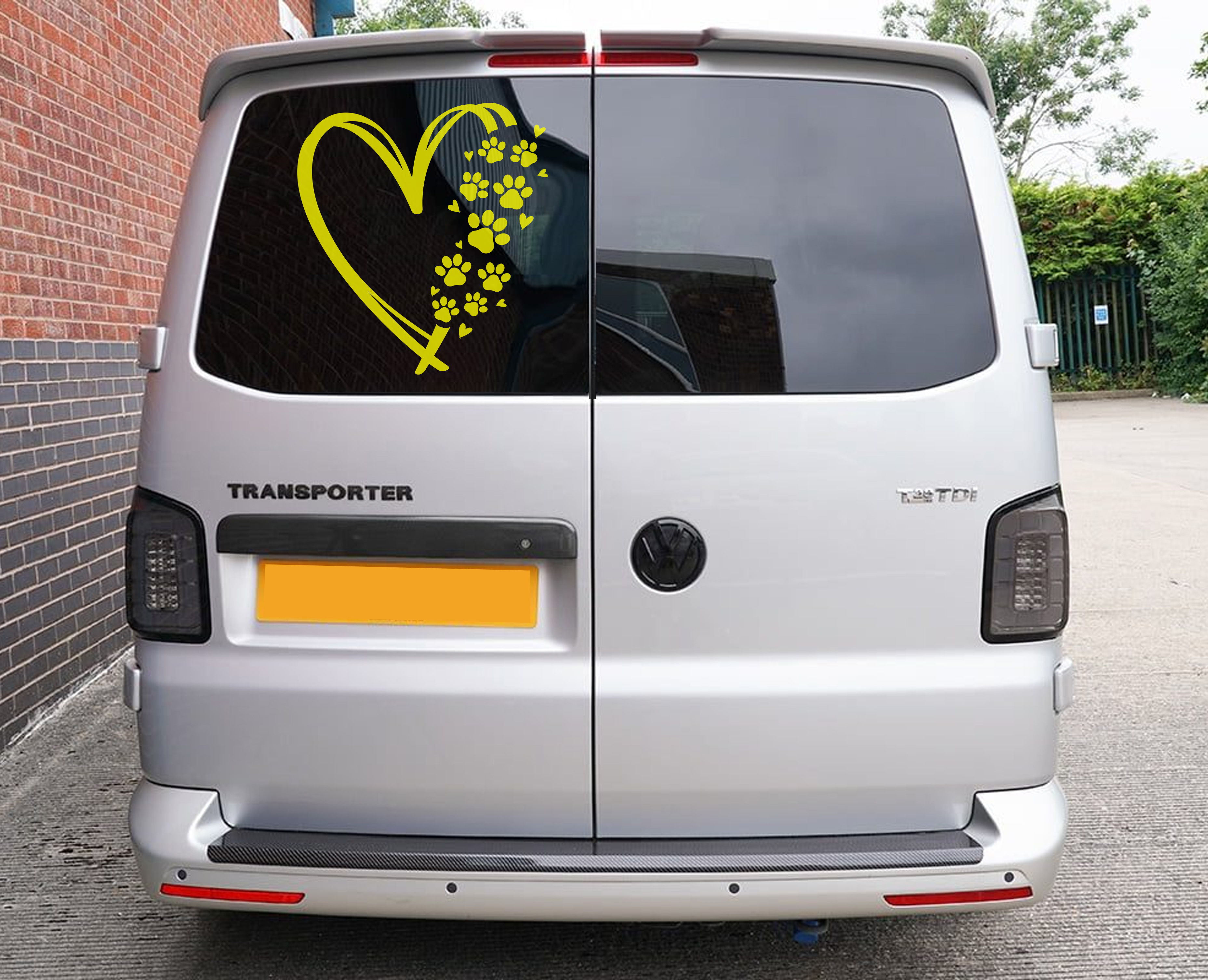 Heart and Paw Print vehicle sticker