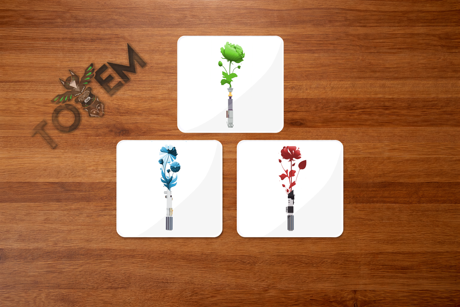 Floral Lightsaber Acrylic Coaster - 3 designs 