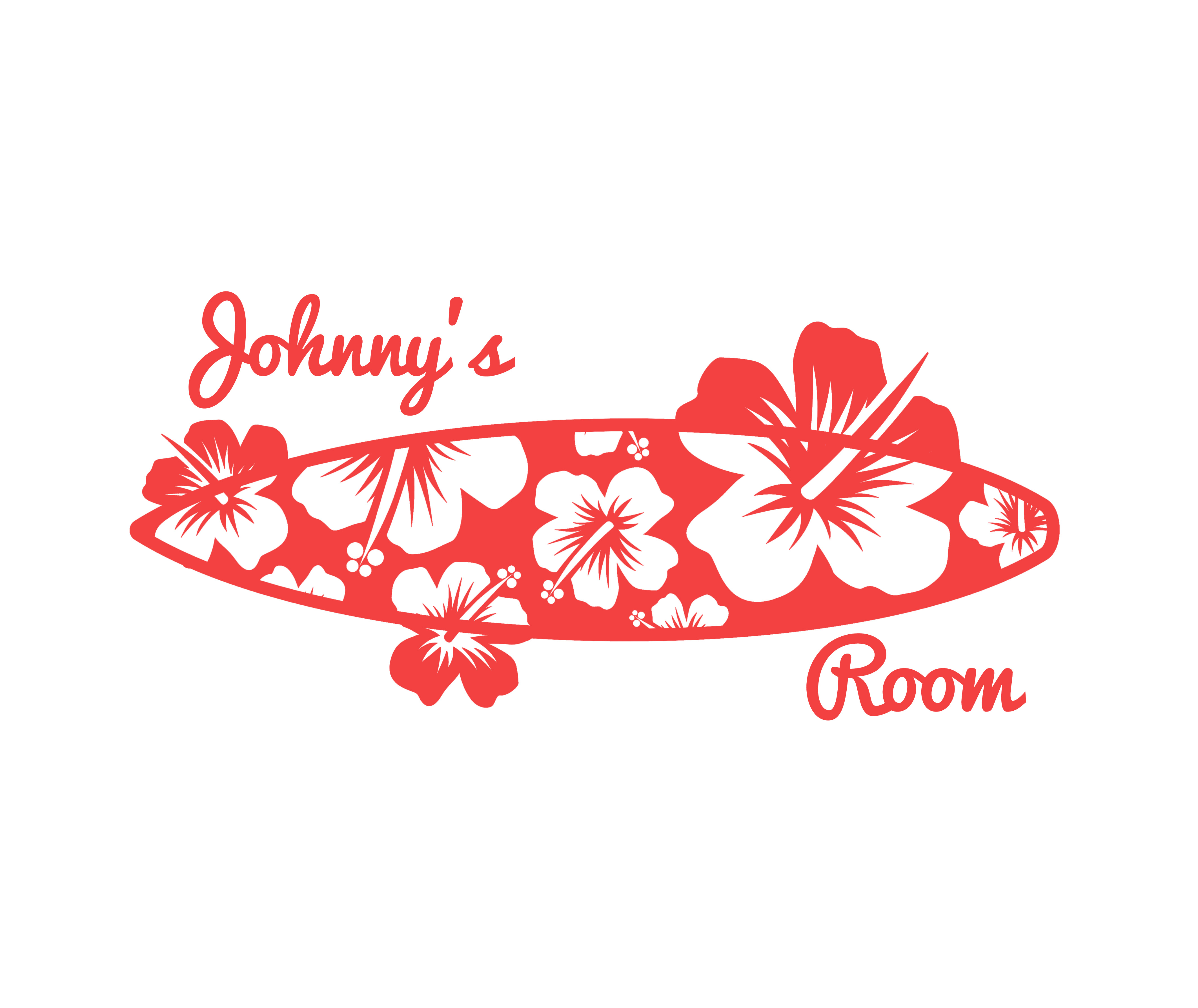 personalised surfboard wall sticker 