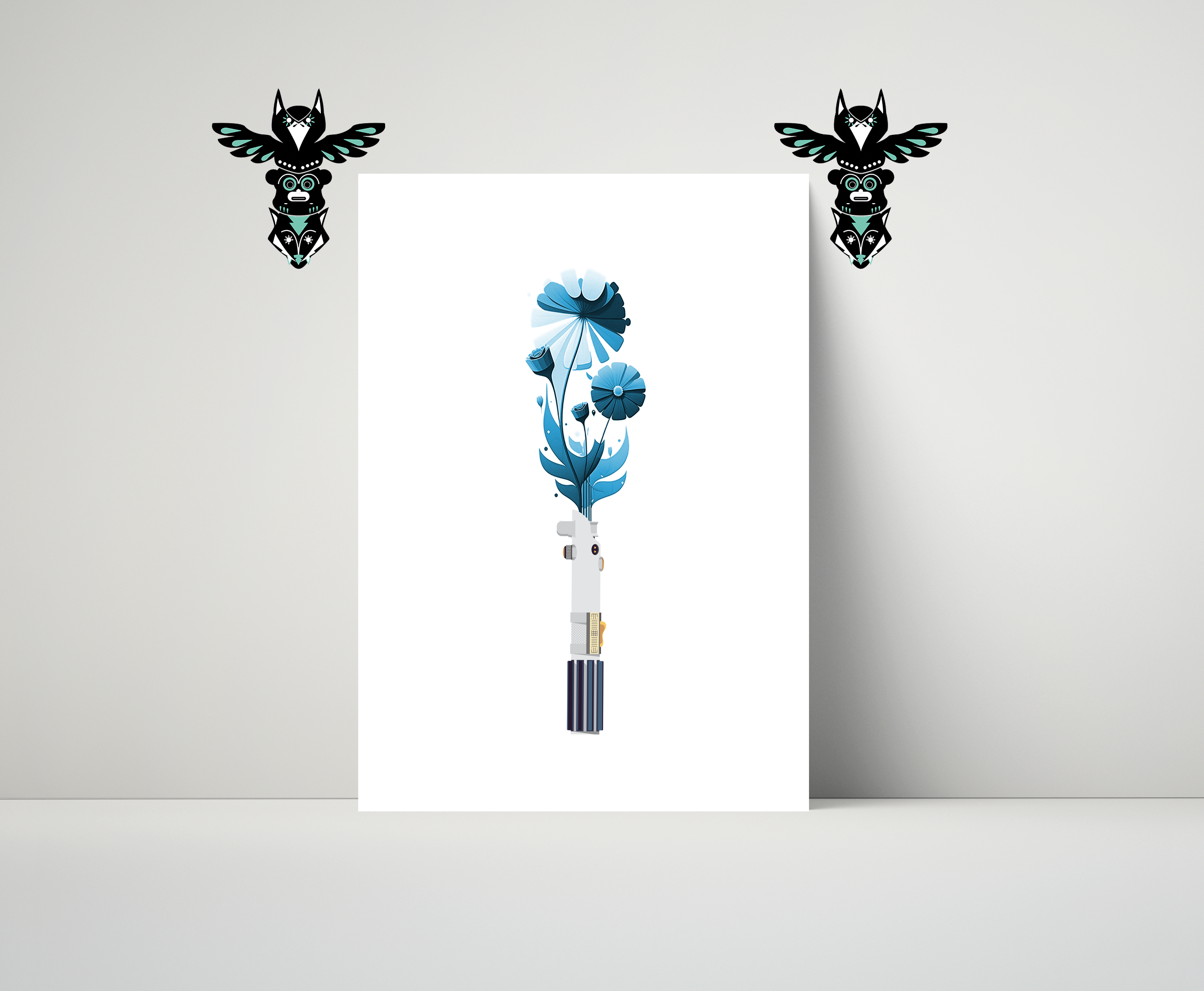 Floral Lightsaber Art Print