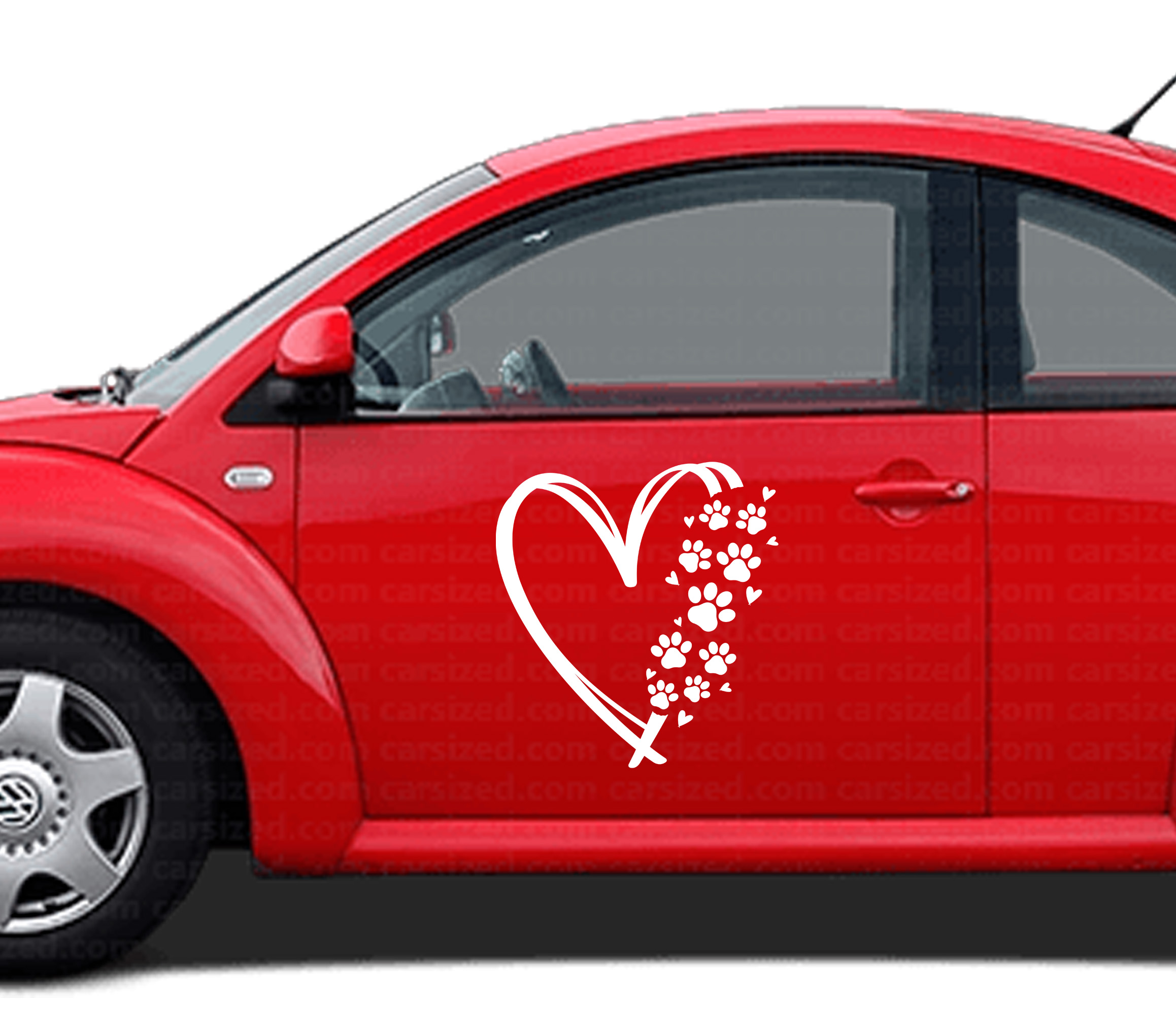 Heart and Paw Print vehicle sticker