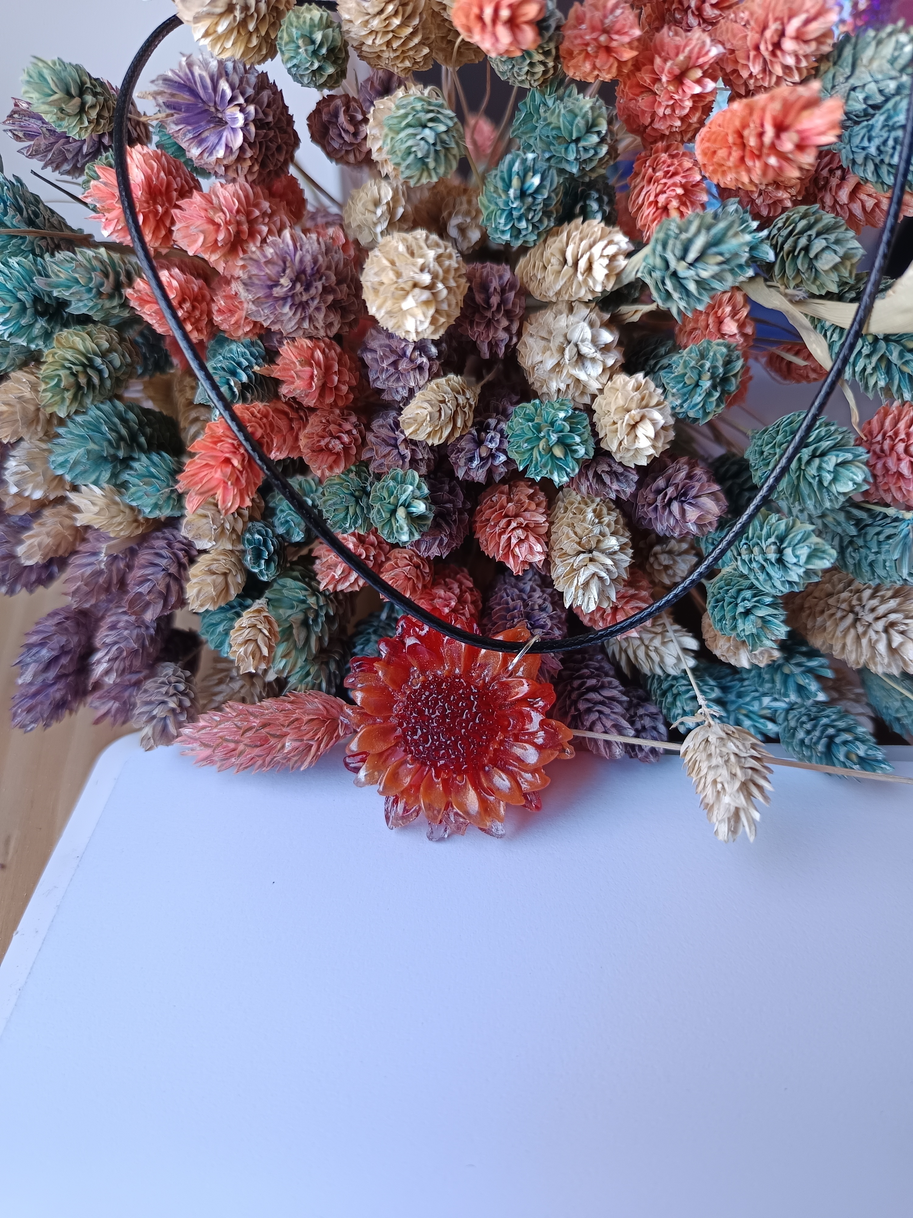 Collier pendentif "Fleur automnale"