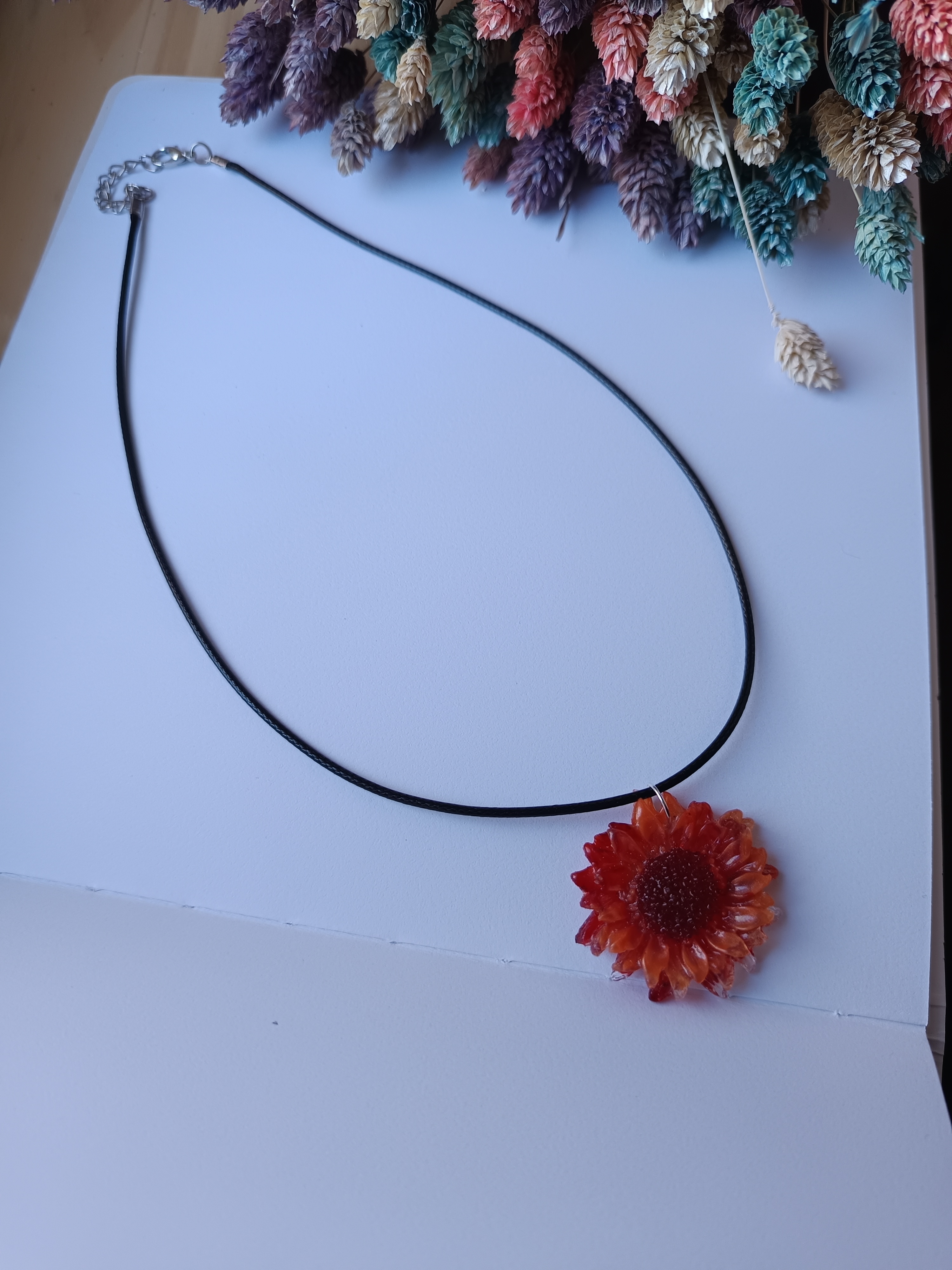 Collier pendentif "Fleur automnale"