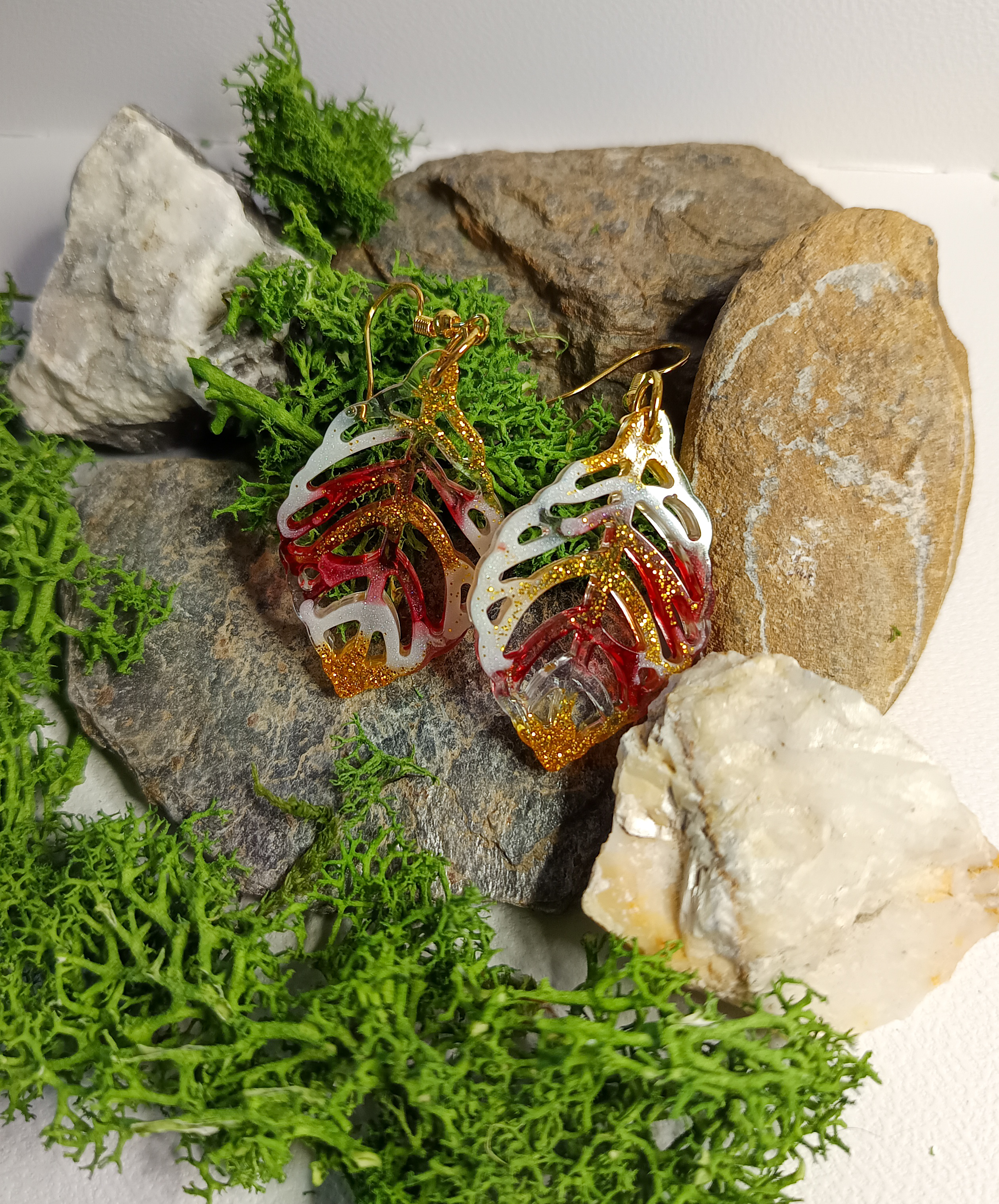 Boucles d'oreilles en résine