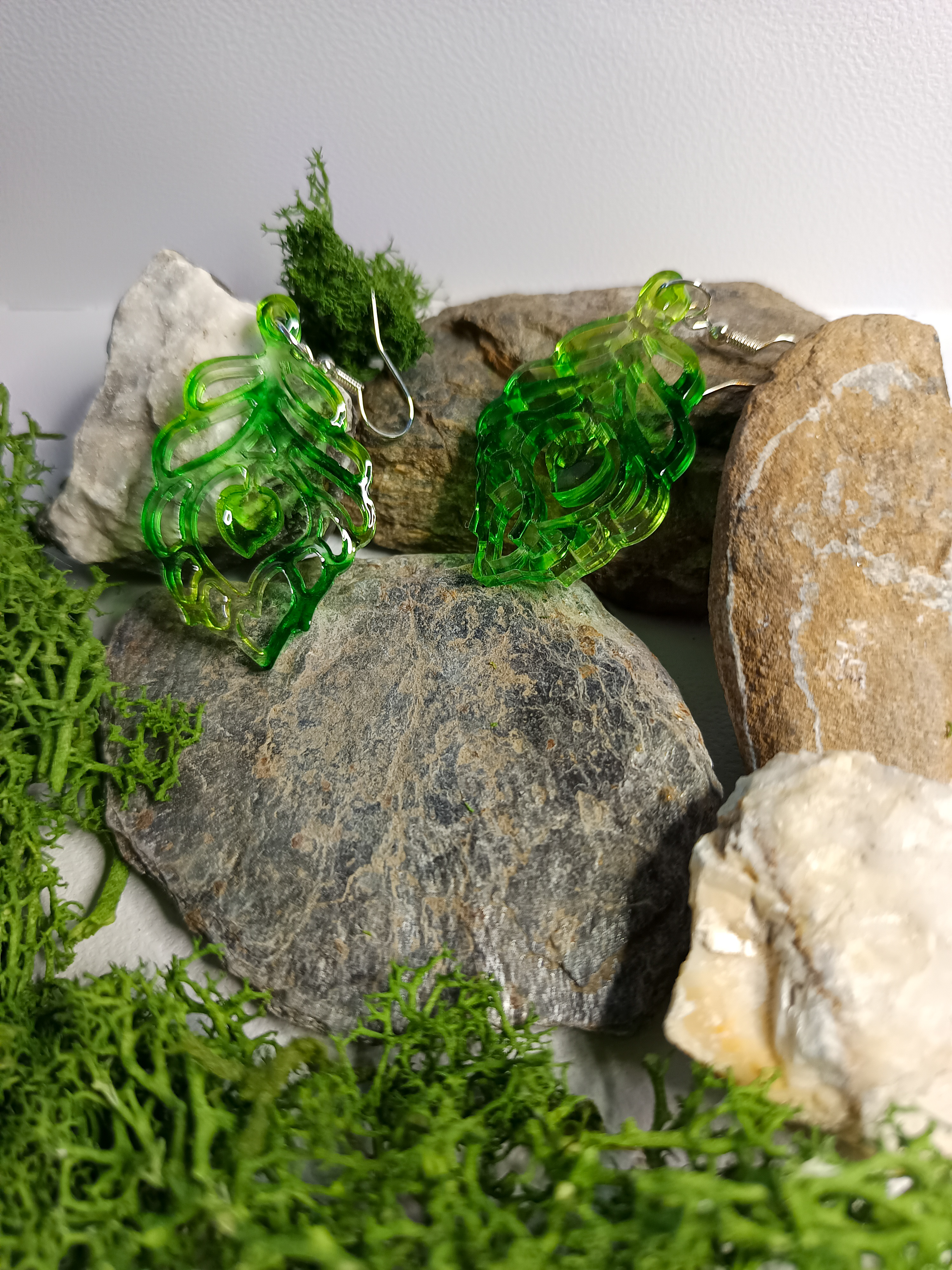 Boucles d'oreilles en forme de feuille