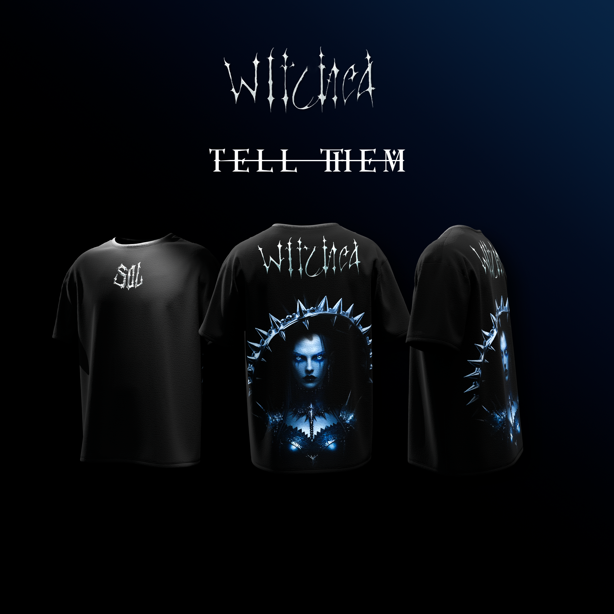 Witched , Black Oversized Tshirt 