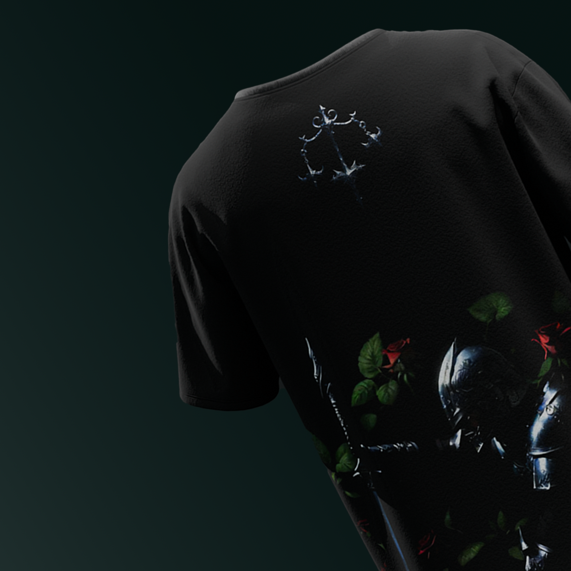 Roses for a Libra , Black Oversized T shirt