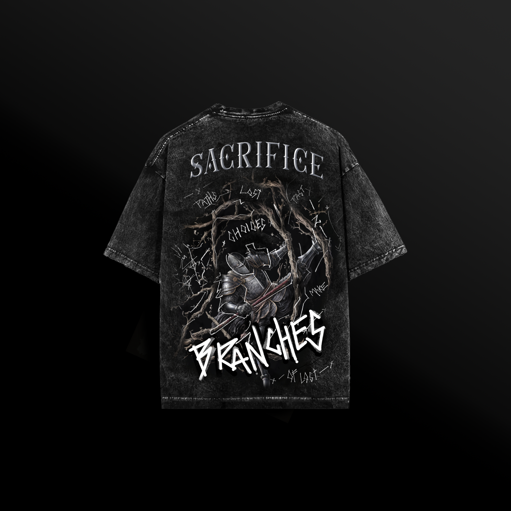 Branches , Acid Wash Oversized T-Shirt