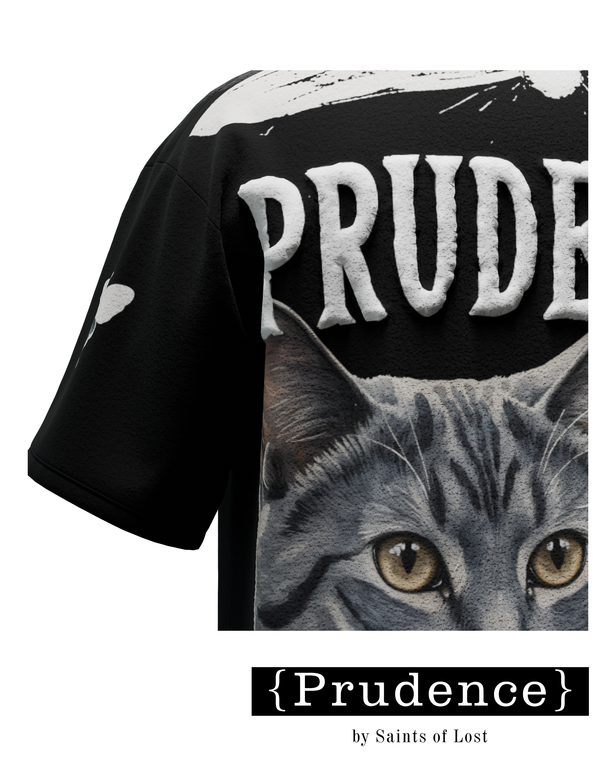 Prudence Puff Printed Graphic Black T-Shirt