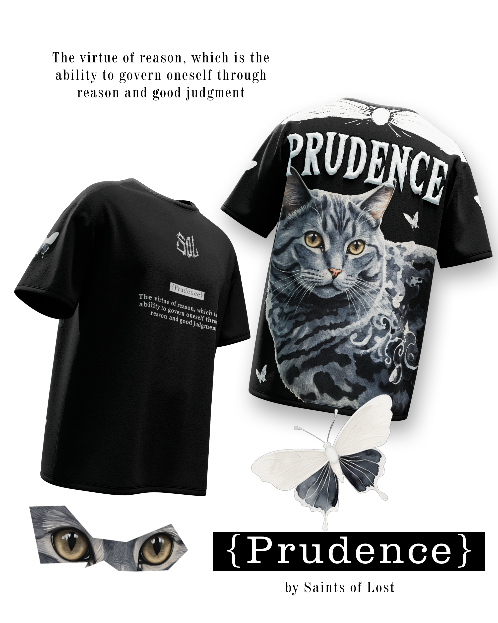 Prudence Puff Printed Graphic Black T-Shirt
