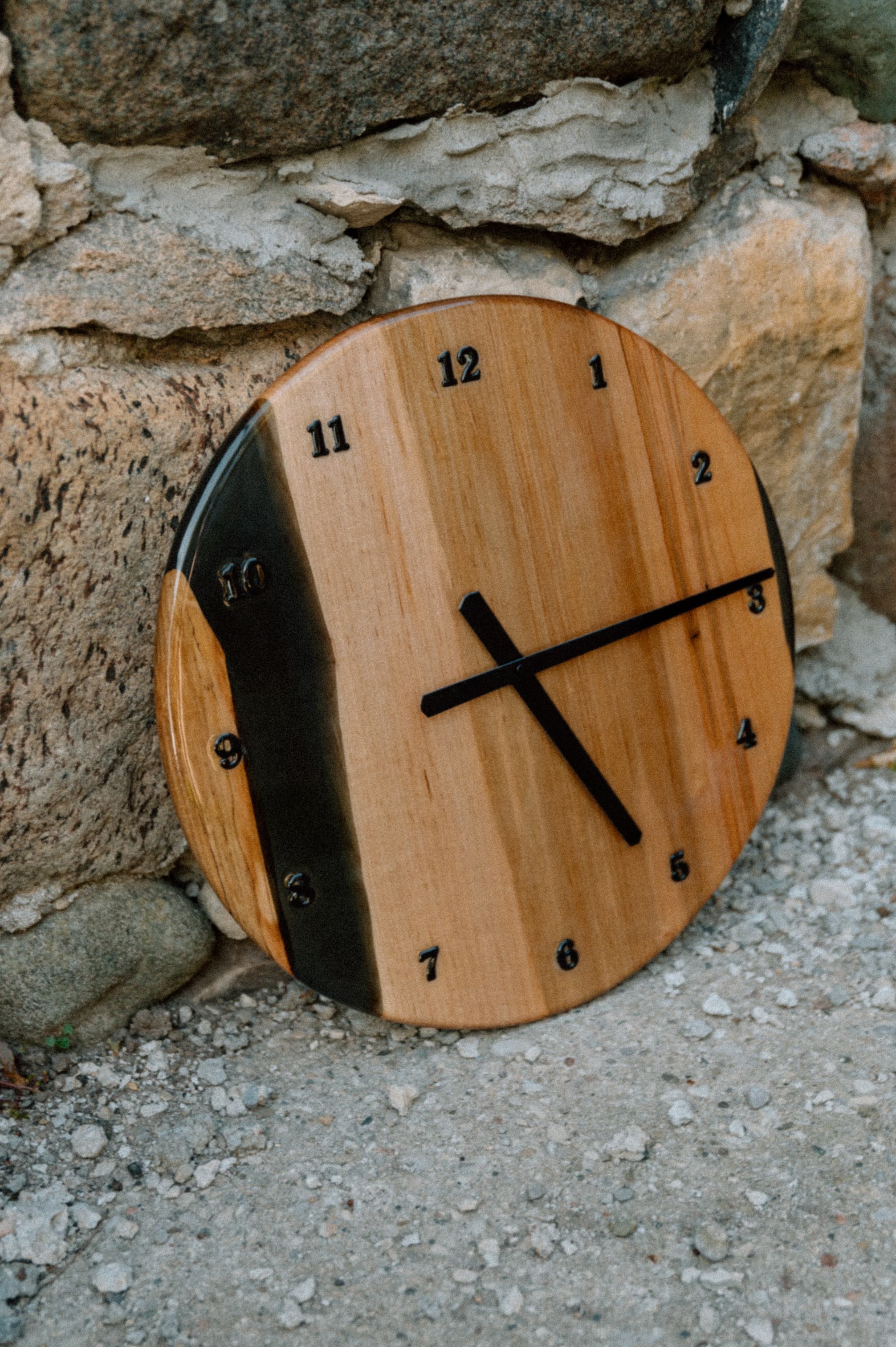 Custom Maple Wood and Epoxy Clock