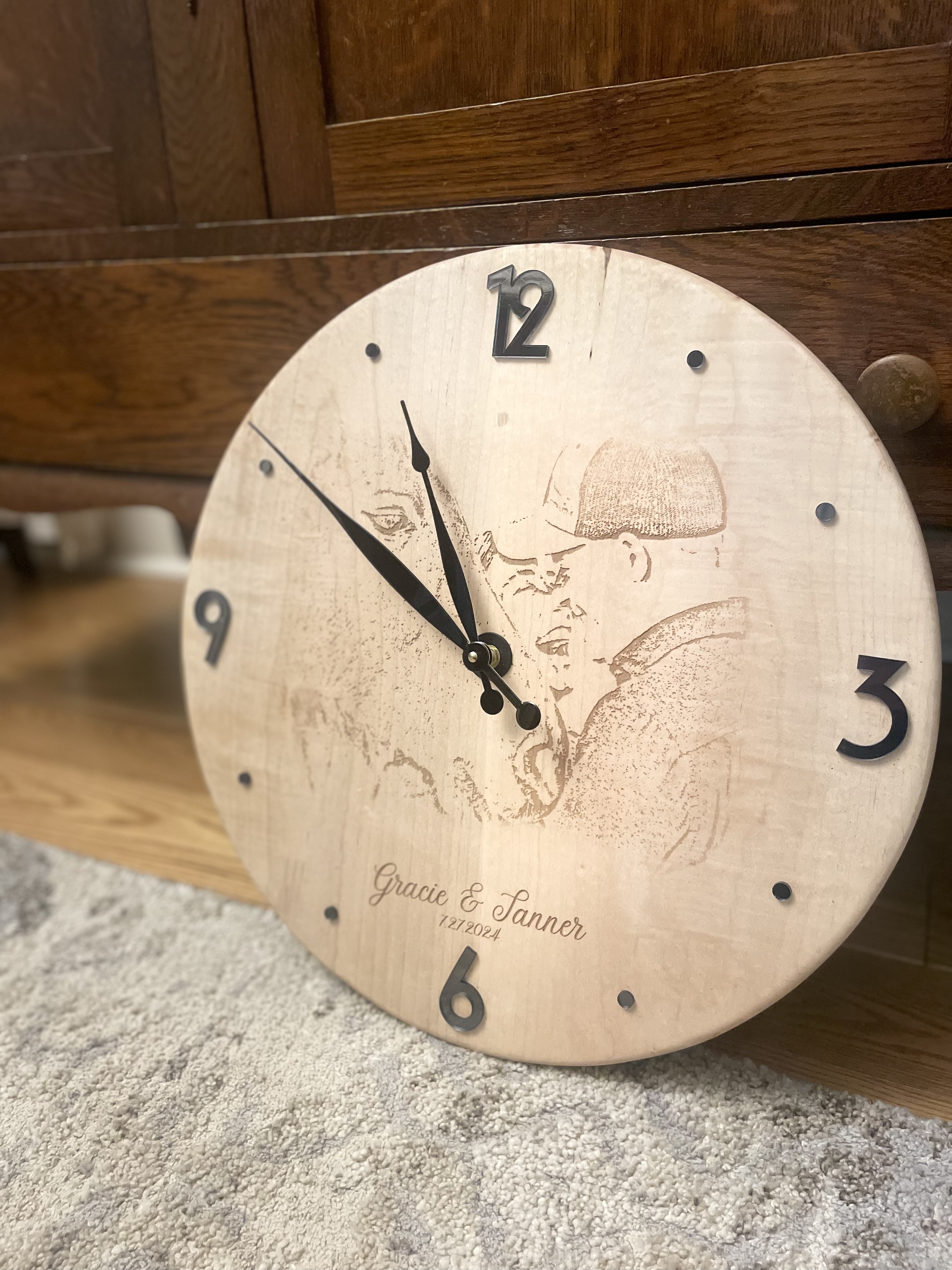 Custom Wooden Image Clock