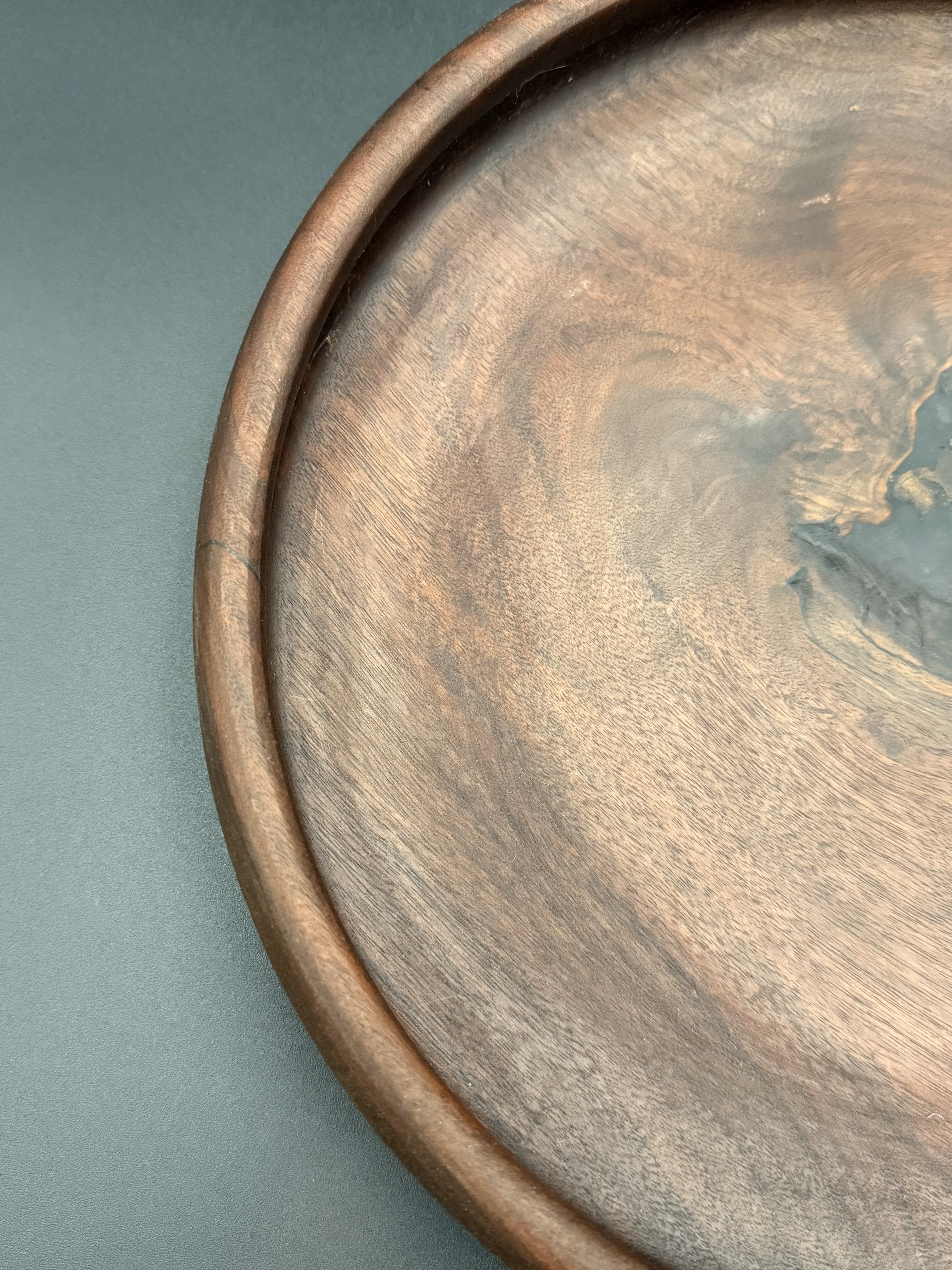 Large Walnut and Epoxy Bowl