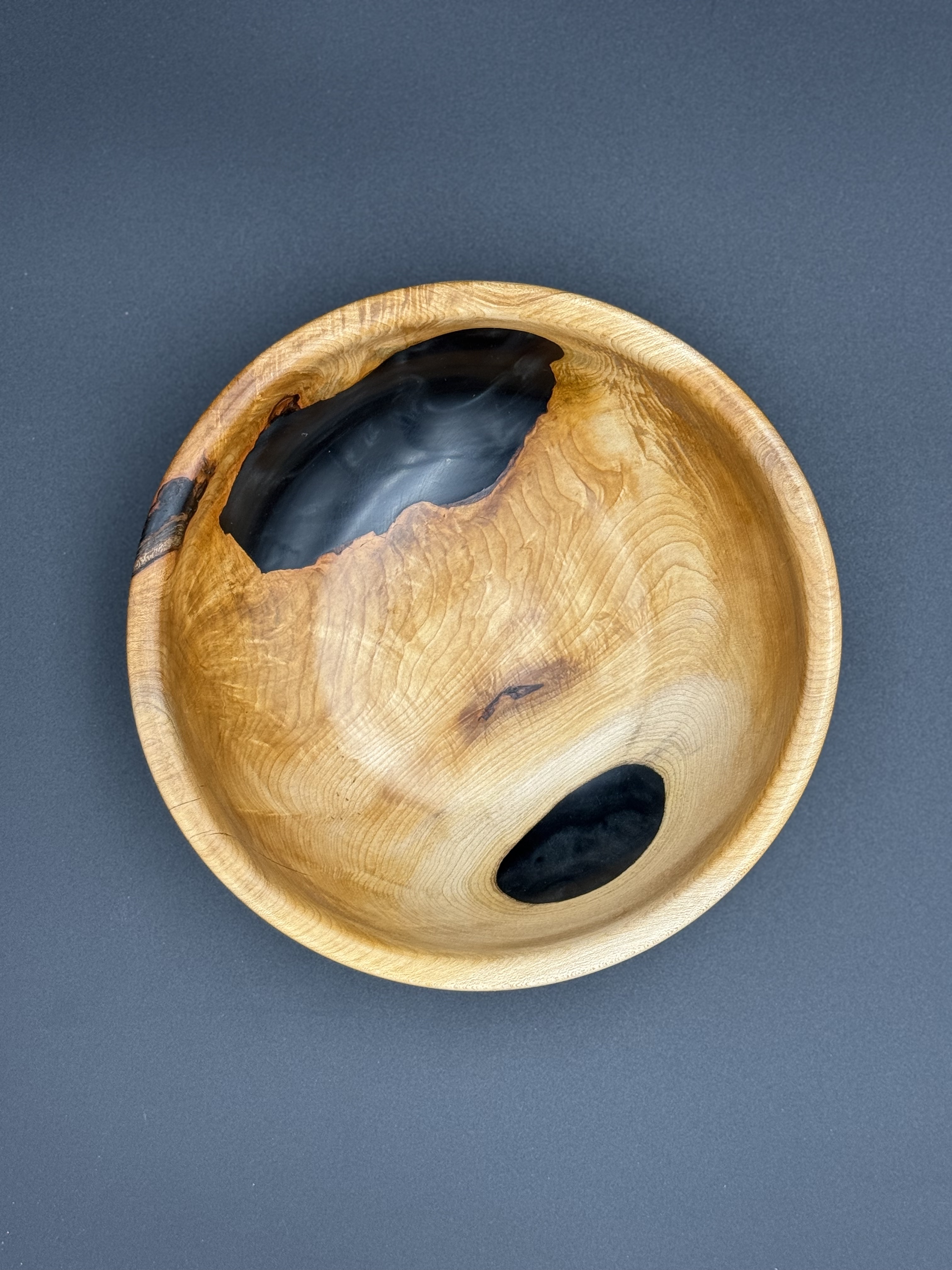 Maple Bowl with Black Epoxy Accents