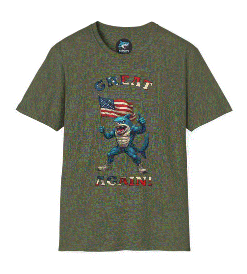Graphic Tee - Great Again Shark T-Shirt