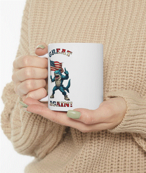 Patriotic Shark Mug - Great Again