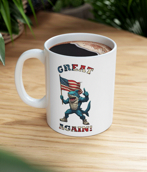 Patriotic Shark Mug - Great Again