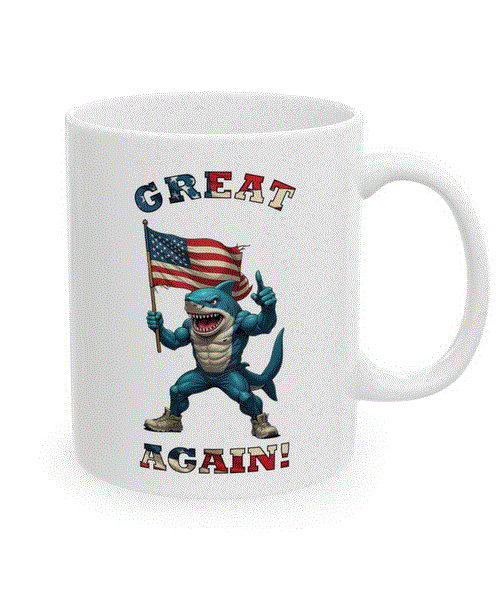 Patriotic Shark Mug - Great Again