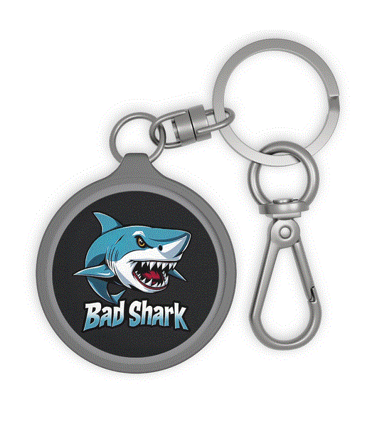 Keyring Tag - Bad Shark Design