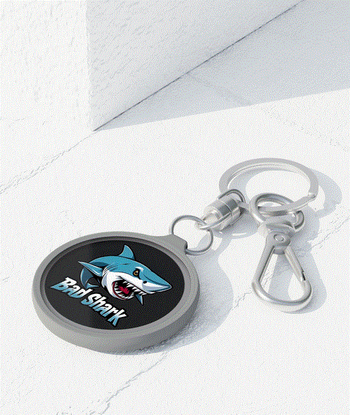 Keyring Tag - Bad Shark Design
