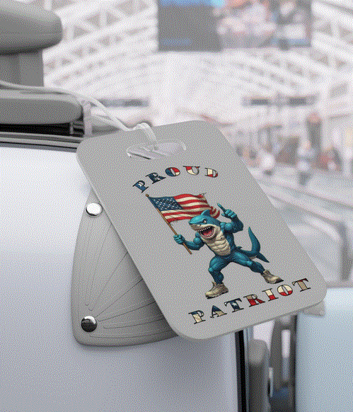Luggage Tag - Proud Patriot Shark