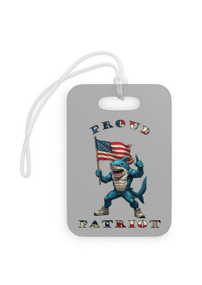 Luggage Tag - Proud Patriot Shark