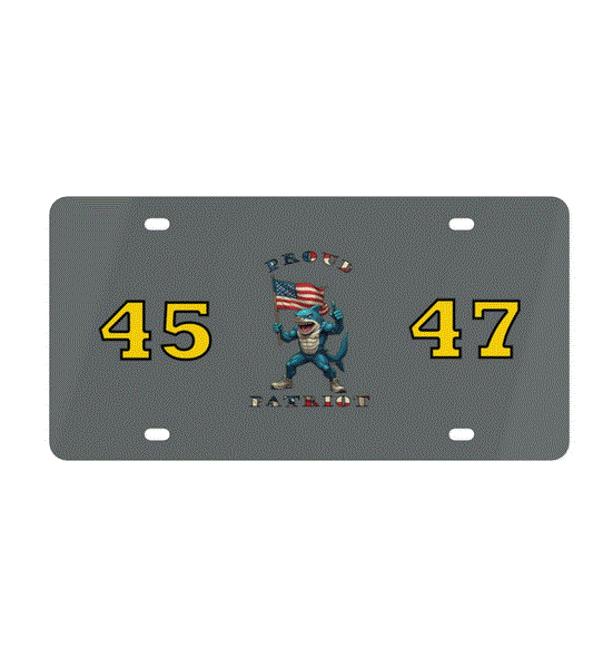 License Plate - Commemorative 45 47 Proud Patriot Shark Design
