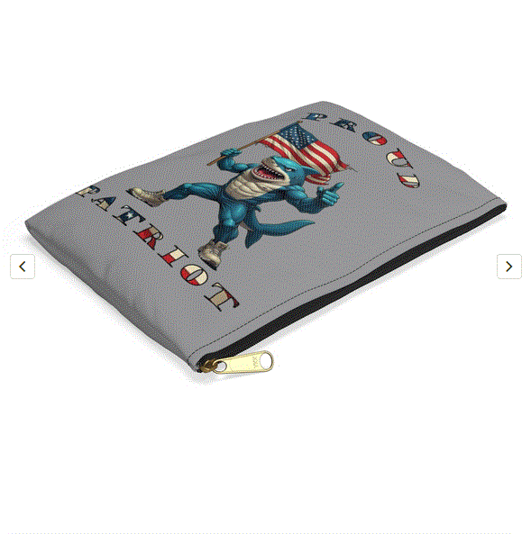 Accessory Pouch - Proud Patriot Shark Design
