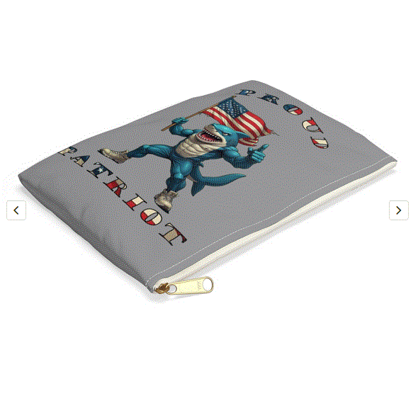 Accessory Pouch - Proud Patriot Shark Design