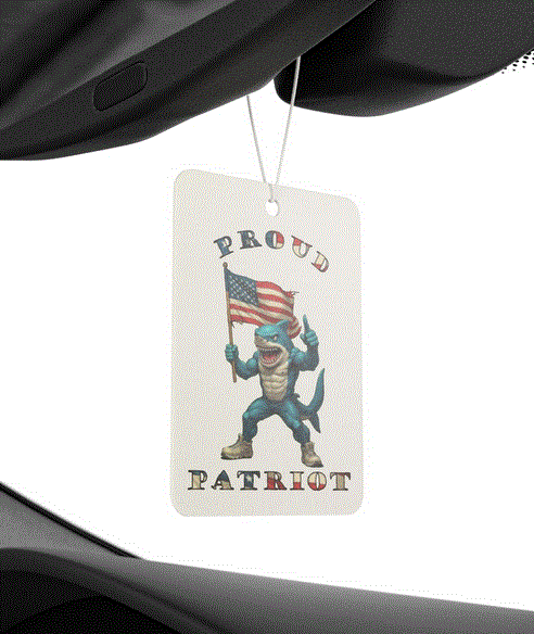 Car Air Freshener - Proud Patriot Shark