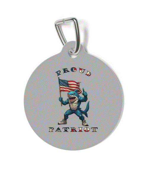 Pet Tag - Proud Patriot Shark Design