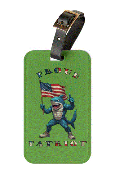 Luggage Tag - Proud Patriot Shark Design