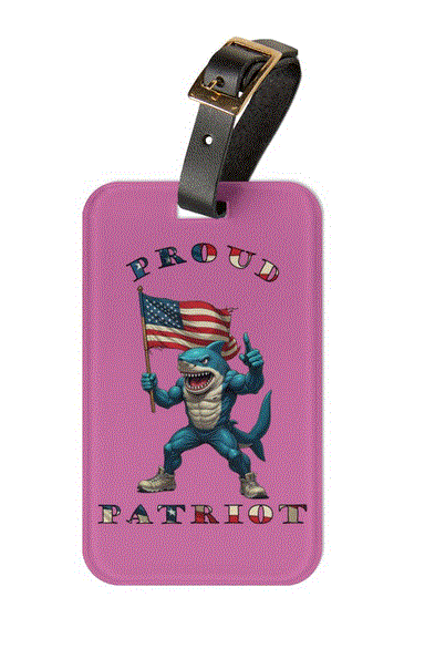 Luggage Tag - Proud Patriot Shark Design