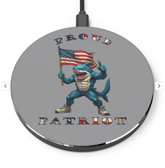 Wireless Charger - Proud Patriot Shark Design
