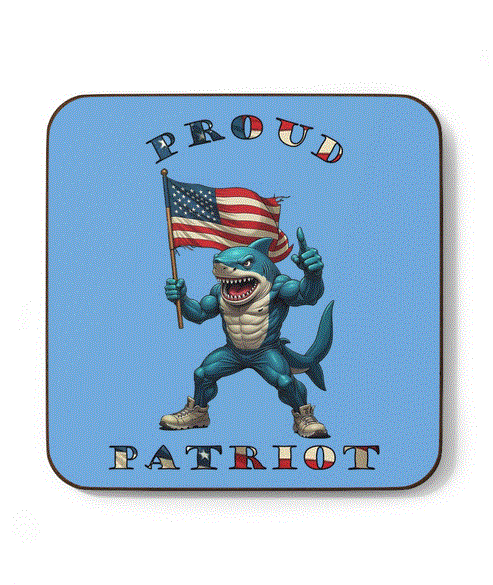 Coaster - Patriotic Shark Design