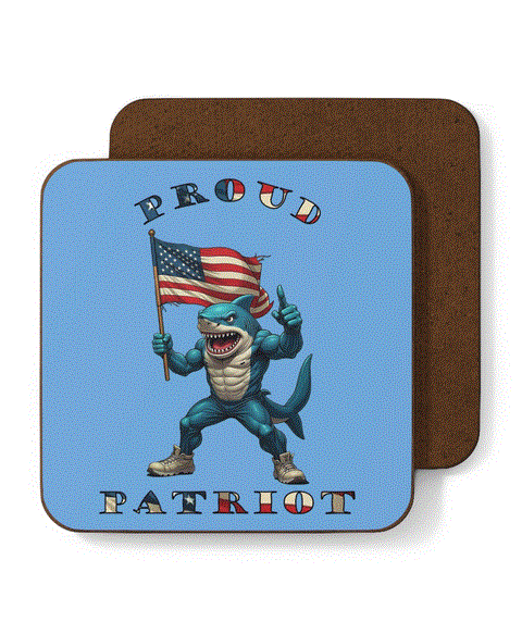 Coaster - Patriotic Shark Design