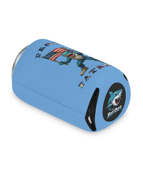 Can Cooler - Proud Patriot Shark Design