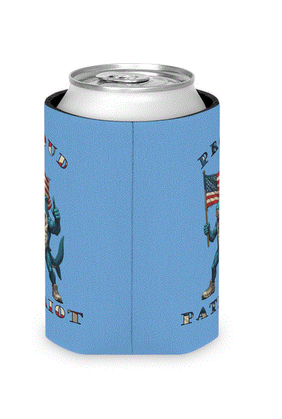 Can Cooler - Proud Patriot Shark Design