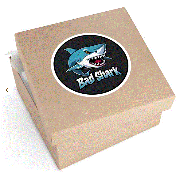 Sticker Round Bad Shark Indoor/Outdoor