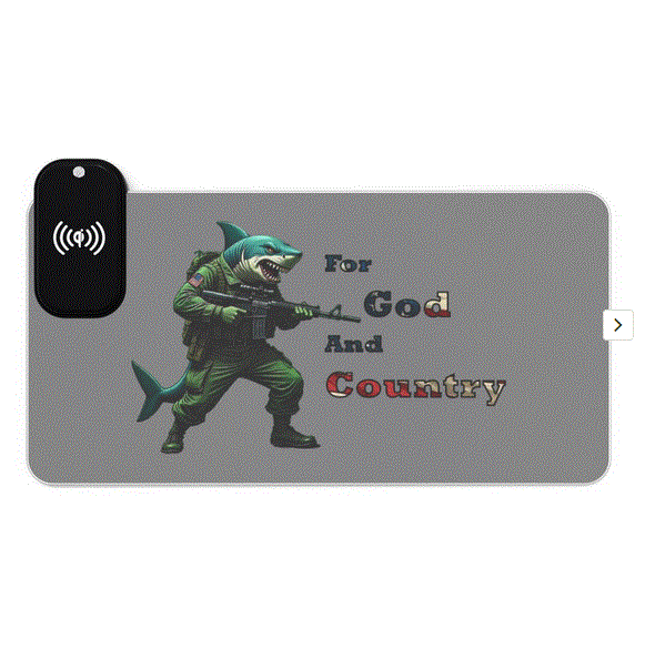 Mouse Pad - Shark For God and Country