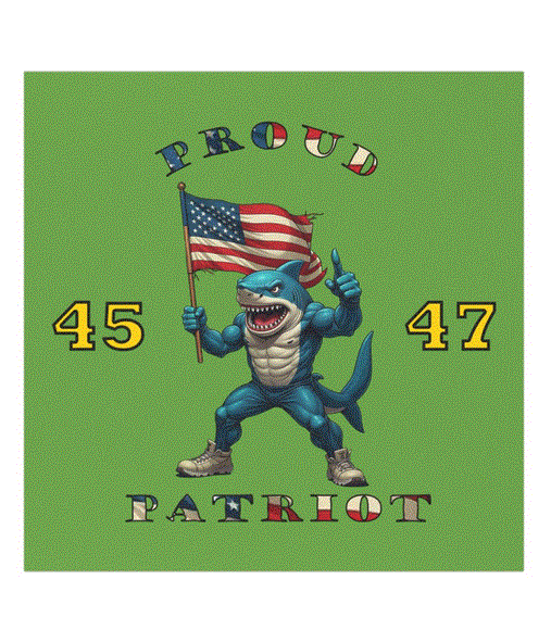 Proud Patriot Car Magnet - Commemorative 45 47 Patriotic Shark Design