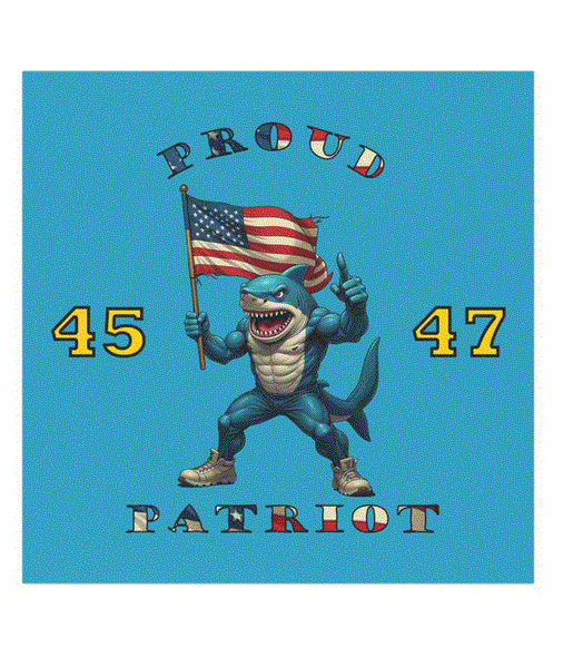 Proud Patriot Car Magnet - Commemorative 45 47 Patriotic Shark Design