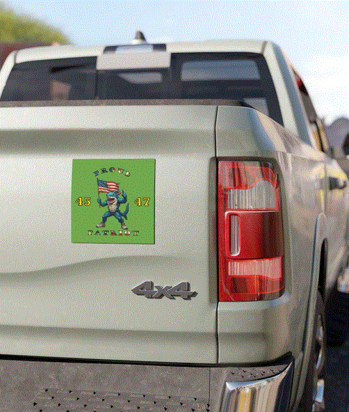 Proud Patriot Car Magnet - Commemorative 45 47 Patriotic Shark Design