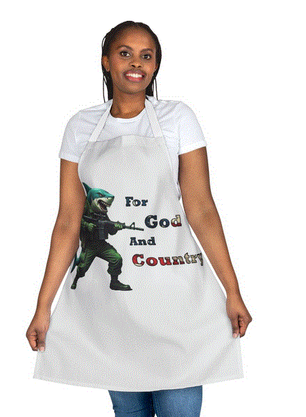 Apron - For God and Country Shark Design