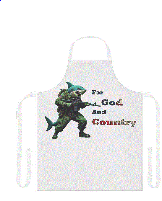 Apron - For God and Country Shark Design