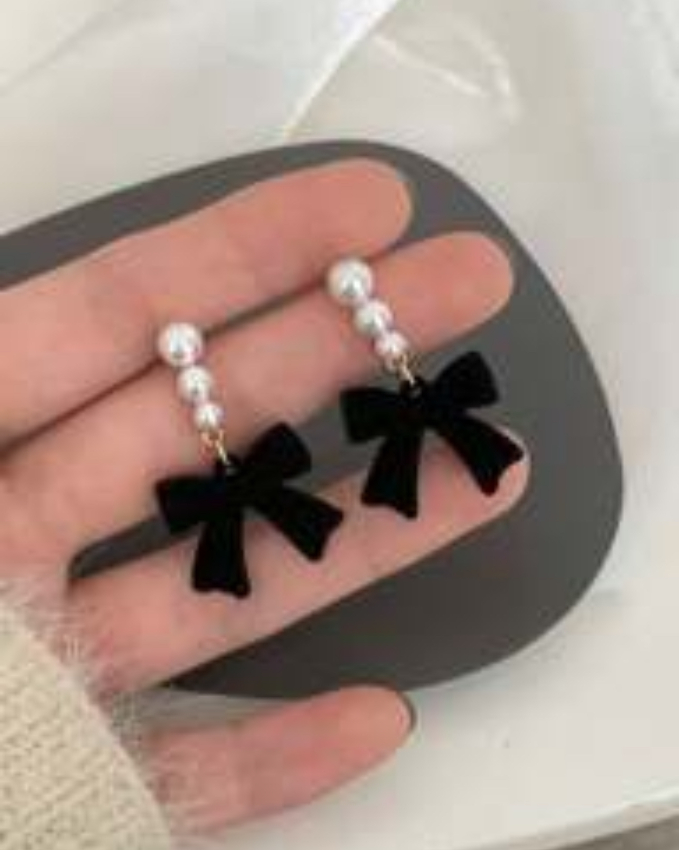 Black Bow Earrings