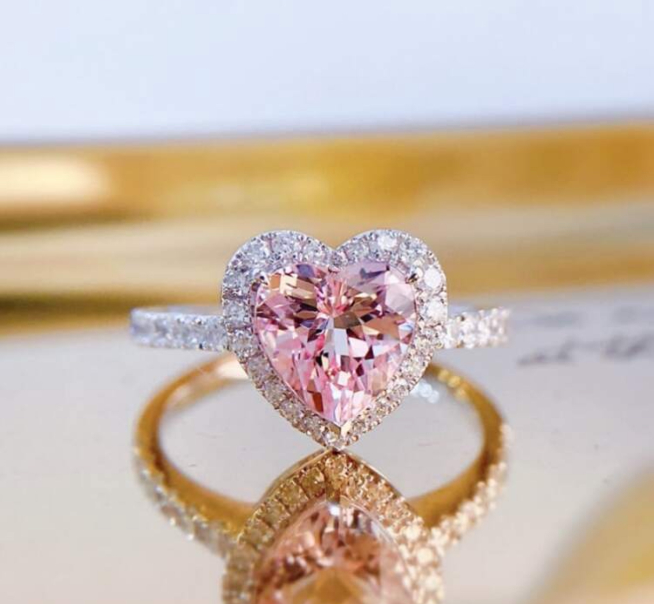 Heart-shaped Pink Diamond Ring